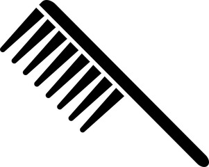 Illustration of comb icon in b&w color.