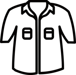 Short sleeve shirt or t-shirt icon in black line art.