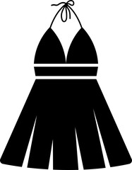 Halter neck dress glyph icon or symbol.
