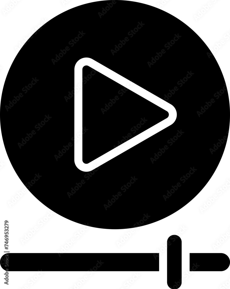 Wall mural Vector illustration of Video player glyph icon.