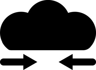 Cloud data transfer icon in flat style.