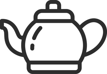 Isolated teapot icon in line art.