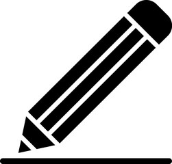 Isolated pencil icon in glyph style.