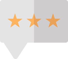 Rating speech bubble icon in orange and gray color.