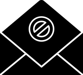 Blocked email icon in flat style.