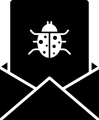 Mail malware icon or symbol.