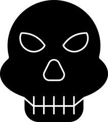 B&W thief skull mask glyph icon.