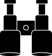 B&W binocular icon in flat style.