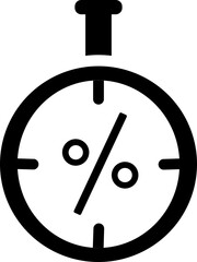 B&W Shopping Discount Time icon in flat style.