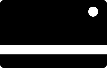 B&W Credit or Debit Card icon in flat style.