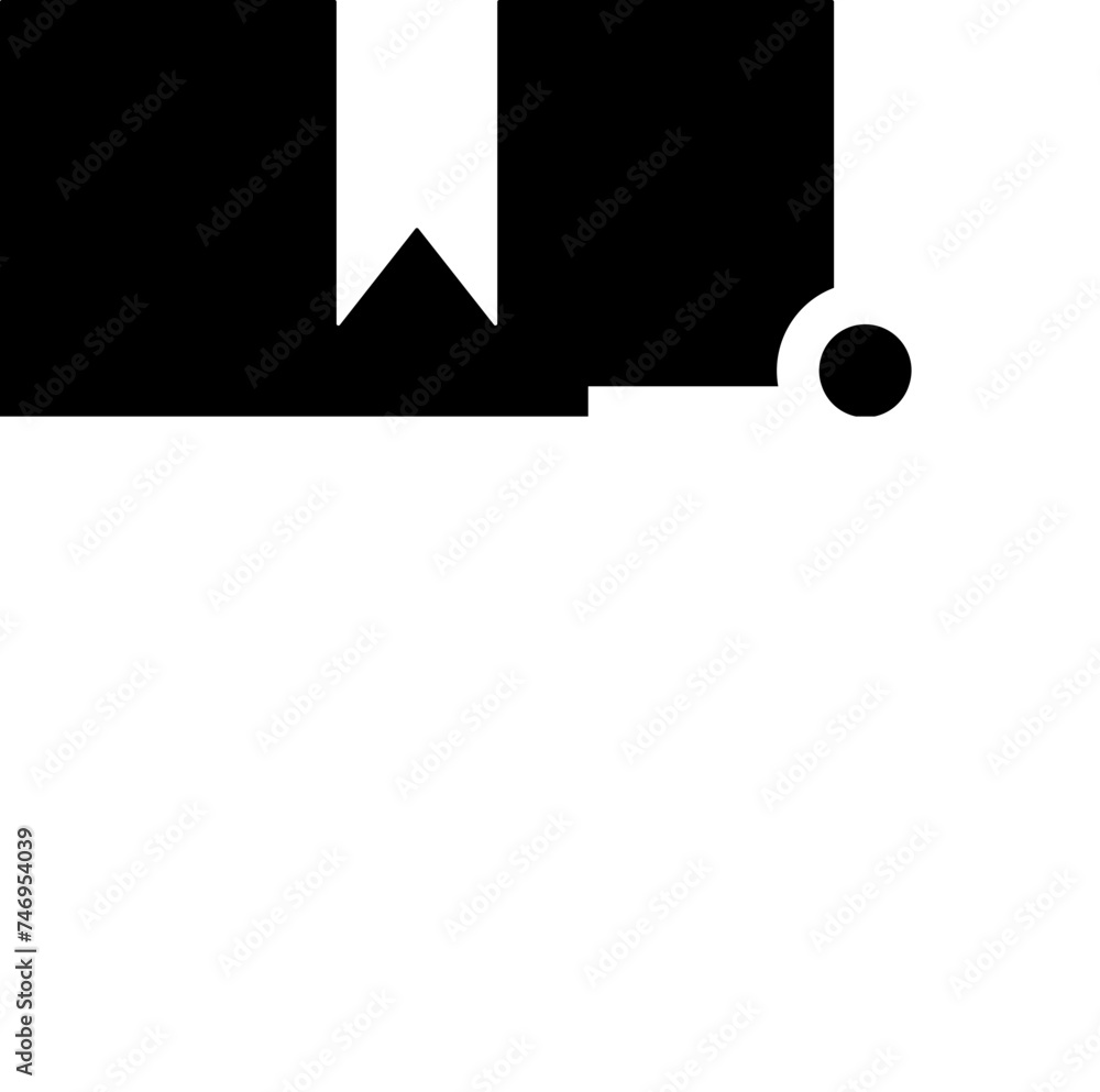 Poster B&W delivery box with checklist icon in flat style.
