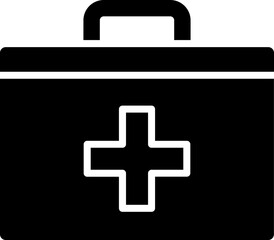 First aid box icon in flat style.