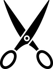 Isolated scissors glyph icon or symbol.