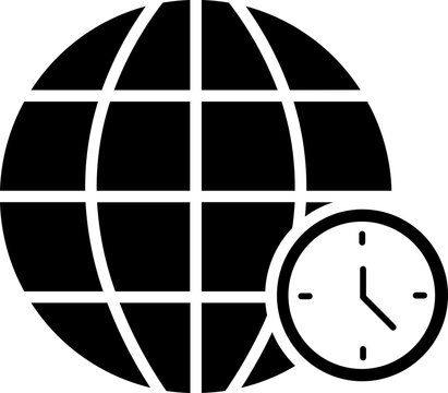 Internet time glyph icon in flat style.