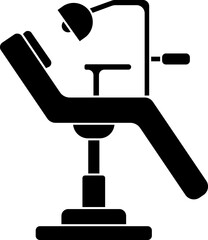 Glyph icon or symbol dentist chair in flat style.