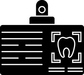 Dental Id card icon in flat style. 