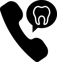 Dentist calling icon in flat style.