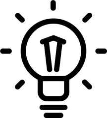 Flat illustration of light bulb icon.