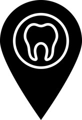 Dental clinic location icon in flat style.