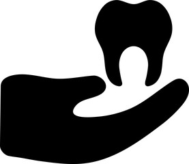 Glyph icon or symbol of dental care.