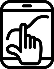 Vector illustration of graphic drawing in smartphone screen icon.