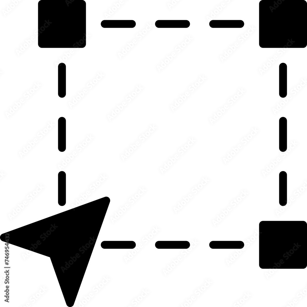 Poster resize selection tool icon in glyph style.