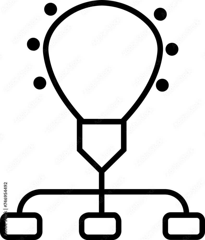 Poster idea share or networking icon in line art.
