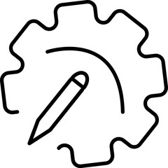 Graphic pencil setting icon in line art.