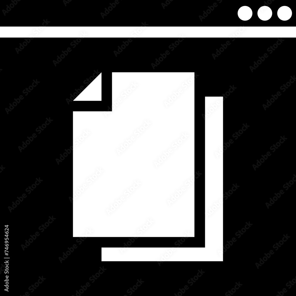 Aufkleber website window folder icon in flat style.