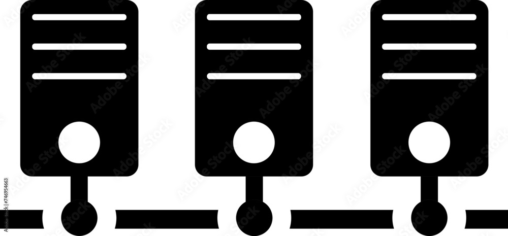 Poster flat style server connection icon.