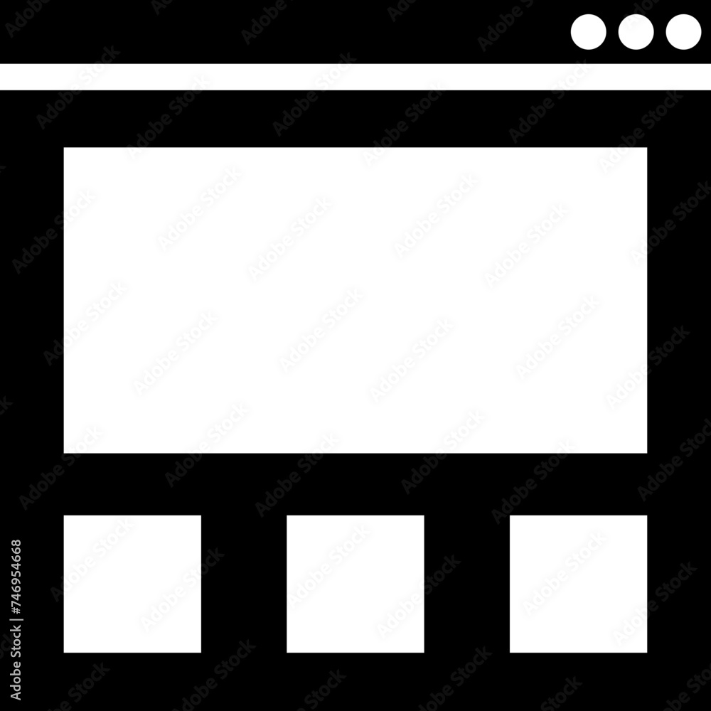 Poster web browser window icon or symbol.