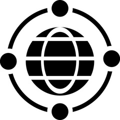 Global connection glyph icon or symbol.