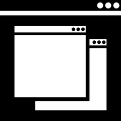 Illustration of web window glyph icon.