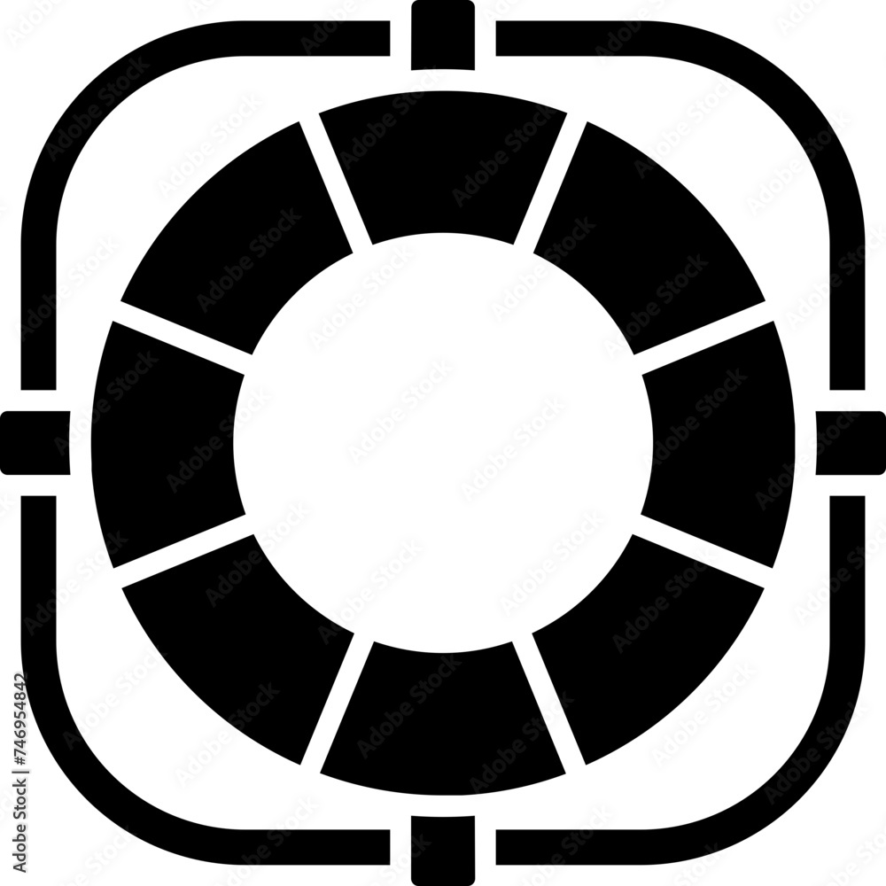 Sticker Lifesaver icon in flat style.