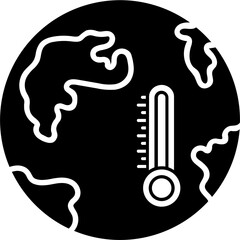 Illustration of global warming icon.