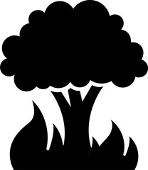 Wildfire glyph icon or symbol.