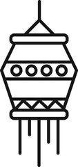 Line art illustration of paper lantern icon.