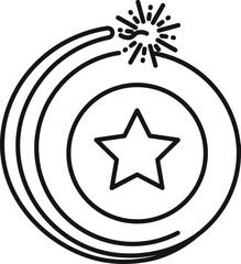 Chakra or Chakri cracker icon line art.