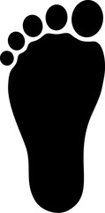 Footprint icon in black color.