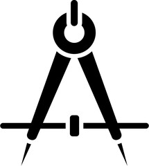 Drawing compass icon or symbol.