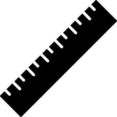 Ruler scale icon in b&w color.
