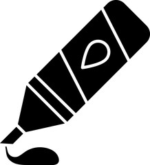 Paint tube icon in b&w color.