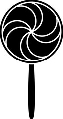 B&W swirl lollipop icon or symbol.