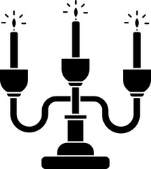Vector illustration of candelabra glyph icon.