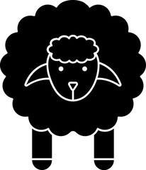 Glyph illustration of sheep icon or symbol.