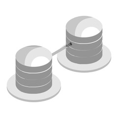 3D isometric of oil refinery icon.