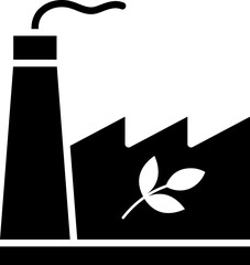 Biomass power plant glyph icon.