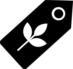 B&W illustration of eco tag icon.