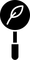 B&W illustration of organic research icon.