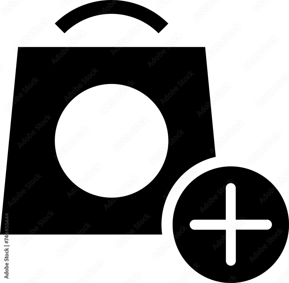 Poster b&w add to shopping cart icon.